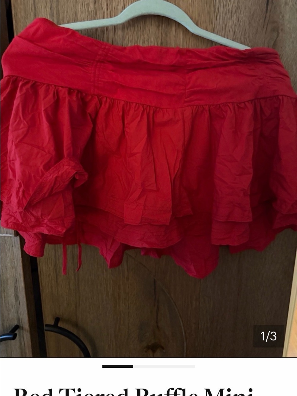 Source Unknown Red Tiered Ruffle Mini Skirt